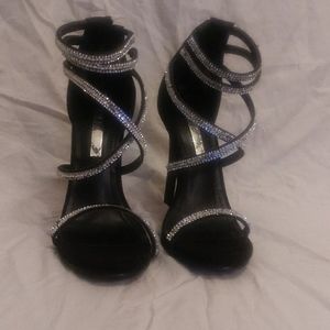 Embellished strappy heels